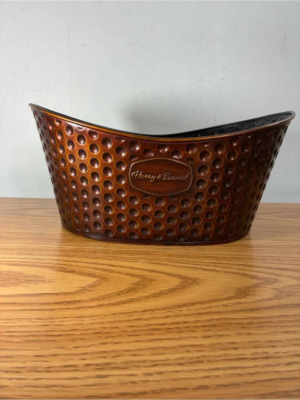 Harry & David's Hammeted Metal Basket Copper tint